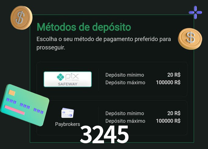 O cassino 3245 oferece uma grande variedade de métodos de pagamento